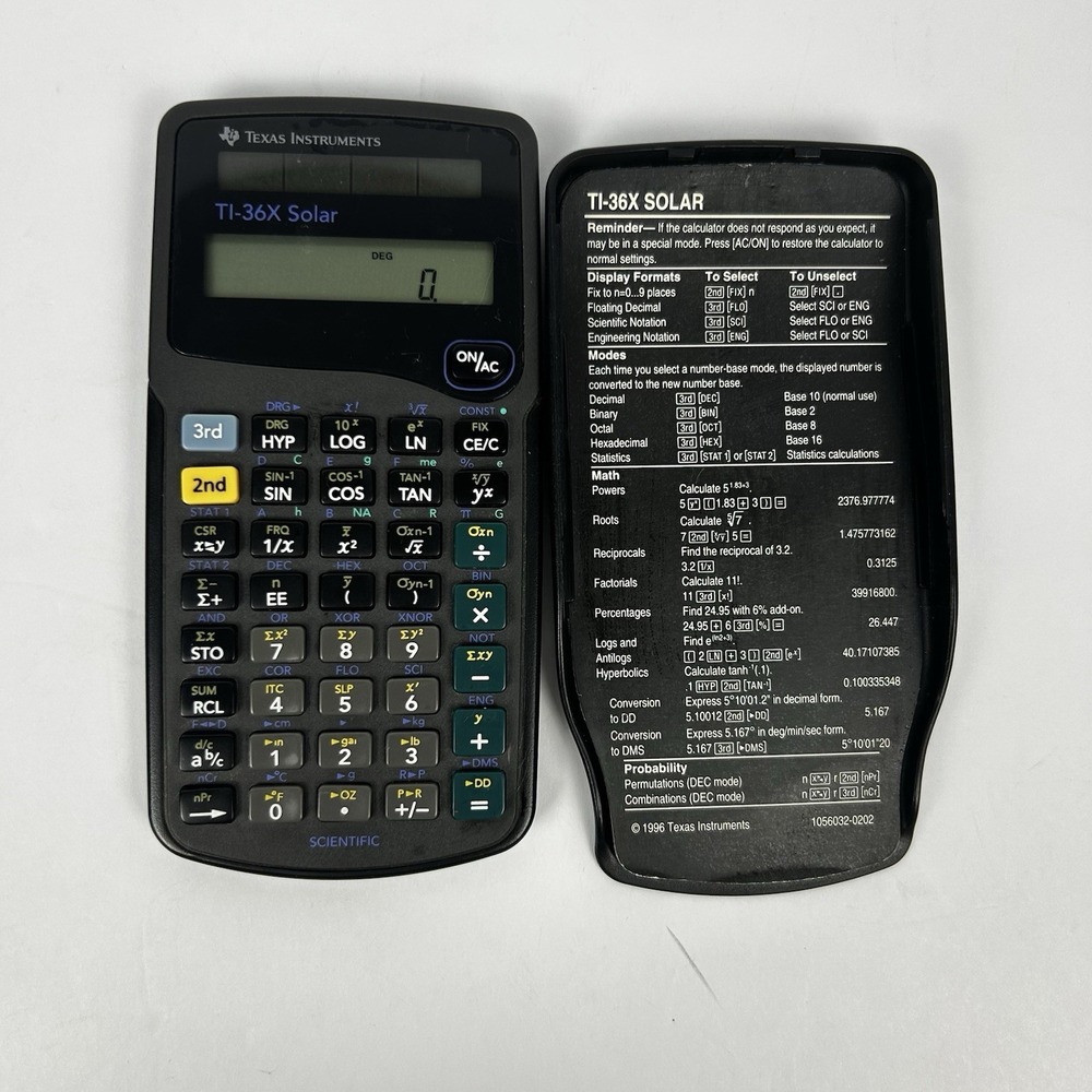 Texas Instruments TI-36X Solar Scientific Calculator Black/Gray Works - TESTED